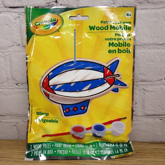 Crayola Office Crayola Paint Your Own Blimp Wood Mobile Complete